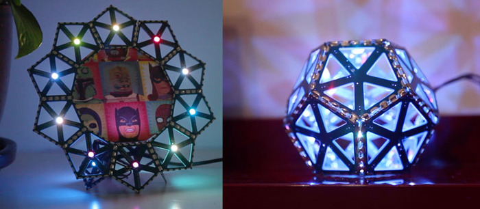 BlinkyTile Picture Frame and Dodecahedron Lamp